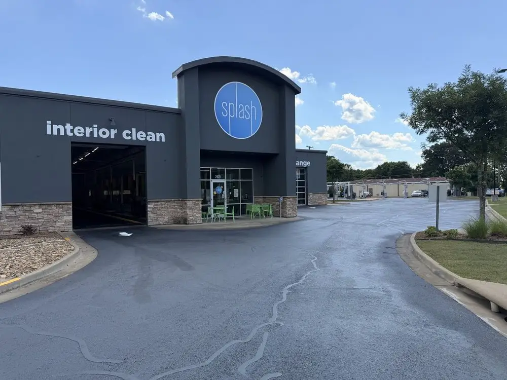 A finished drive and entrance apron at a commercial building